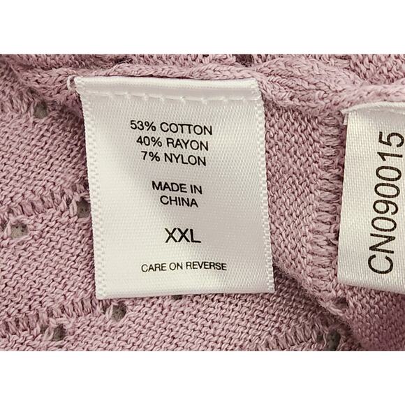 SOHO New York Co Light Purple Drop Shoulder Sweater Top XXL Plus Tie Back Soft - Picture 6 of 6